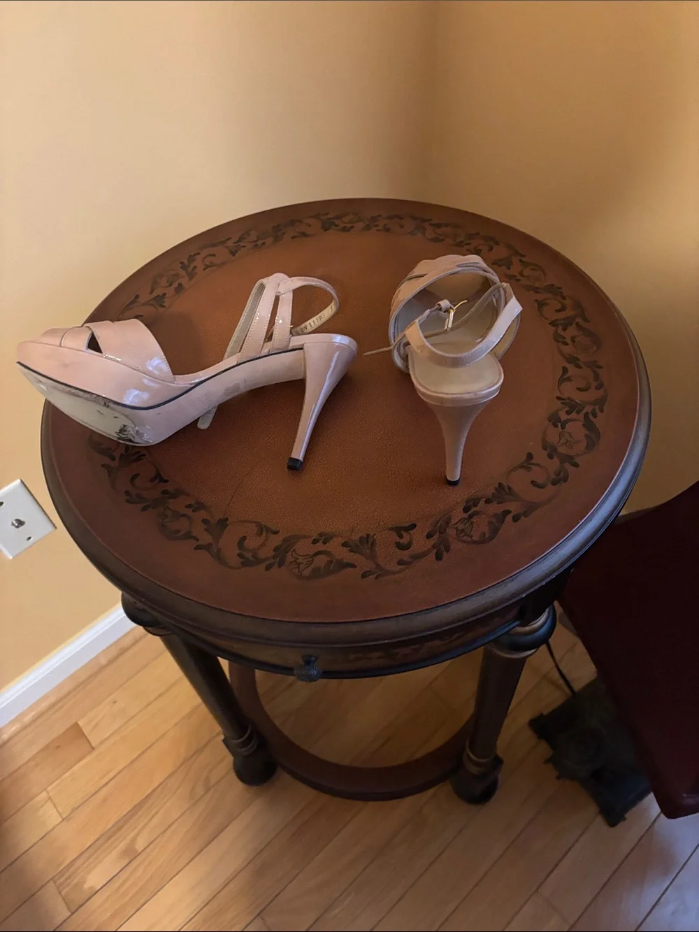 Stuart Weitzman Blush Strappy Block Heel Sandals